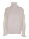 Eleventy White Wool Turtleneck In White