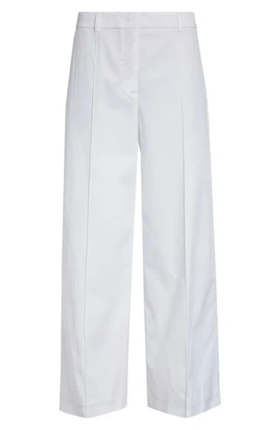 Eleventy Wide Leg Crop Trousers In White