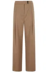 Eleventy Wide-leg Trousers With Front Pleats In Brown