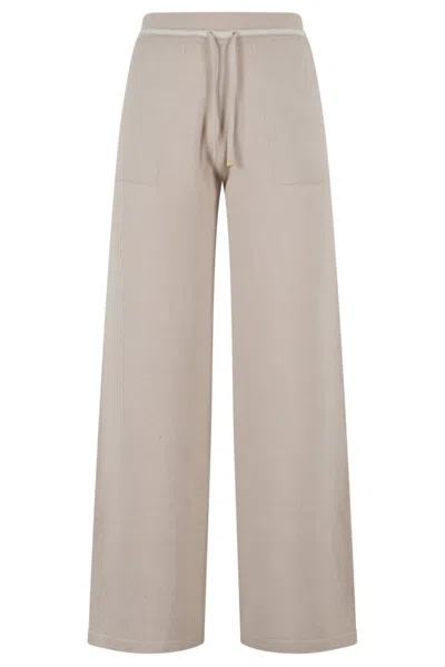 Eleventy Wide-leg Wool Jogger Pants In Neutral