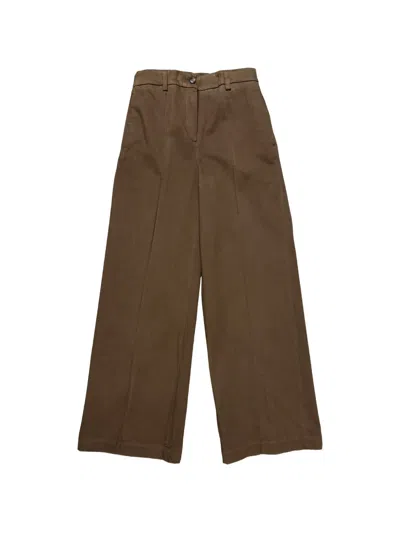 Eleventy Wide-leg Tailored Trousers In Brown
