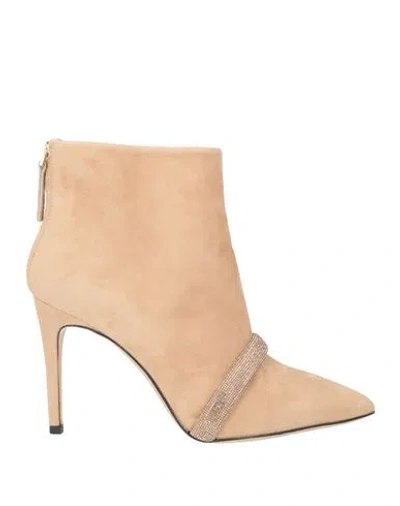 Eleventy Woman Ankle Boots Beige Size 9 Leather In Neutral