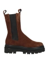 Eleventy Woman Ankle Boots Brown Size 11 Leather In Brown