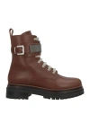 Eleventy Woman Ankle Boots Brown Size 9 Leather