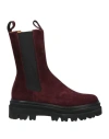 Eleventy Woman Ankle Boots Burgundy Size 9 Leather In Red