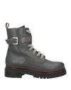 Eleventy Woman Ankle Boots Charcoal Size 10 Leather In Gray