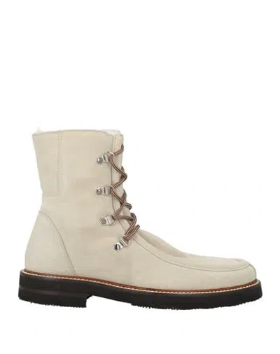 Eleventy Woman Ankle Boots Ivory Size 6 Leather In Multi