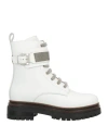 Eleventy Woman Ankle Boots White Size 8 Leather