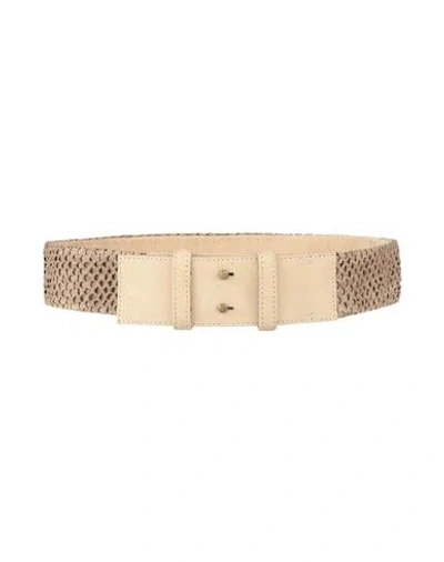 Eleventy Woman Belt Beige Size 32 Leather
