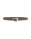 Eleventy Woman Belt Dark Brown Size 36 Soft Leather
