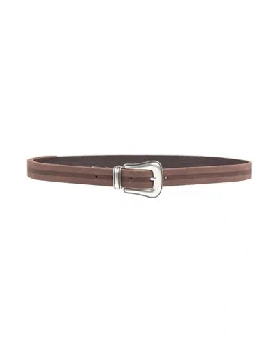 Eleventy Woman Belt Dark Brown Size 36 Soft Leather In Brown