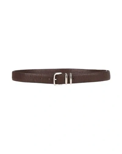 Eleventy Woman Belt Dark Brown Size 39.5 Leather