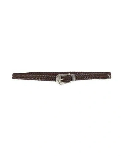 Eleventy Woman Belt Dark Brown Size 42 Calfskin
