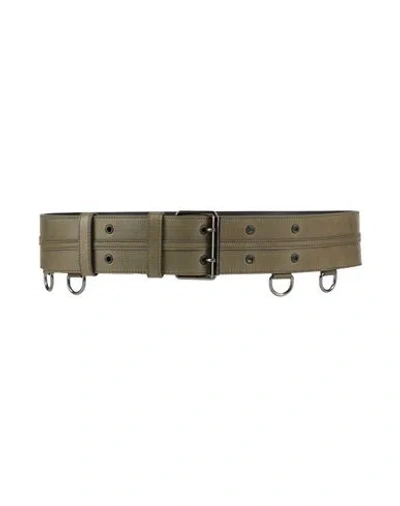 Eleventy Woman Belt Green Size 39.5 Leather