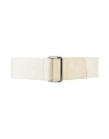Eleventy Woman Belt Ivory Size 34 Leather, Textile Fibers In White
