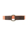 Eleventy Woman Belt Salmon Pink Size S Leather, Textile Fibers In Pink