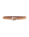 Eleventy Woman Belt Tan Size 42 Soft Leather In Brown