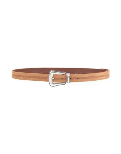 Eleventy Woman Belt Tan Size 42 Soft Leather In Brown