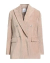Eleventy Woman Blazer Beige Size 0 Polyester, Cotton, Viscose, Elastane In Multi