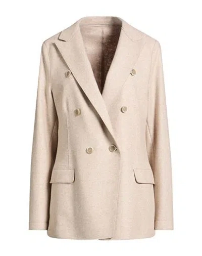 Eleventy Woman Blazer Beige Size 12 Wool, Polyamide In Brown