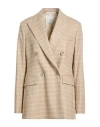 Eleventy Woman Blazer Beige Size 4 Wool, Cashmere, Elastane, Polyamide, Polyester In Brown