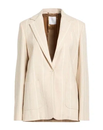 Eleventy Woman Blazer Beige Size 8 Alpaca Wool, Polyamide, Linen In Neutral