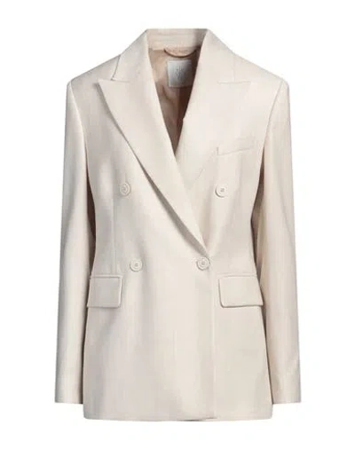 Eleventy Woman Blazer Beige Size 8 Wool, Metallic Fiber, Polyamide In Neutral