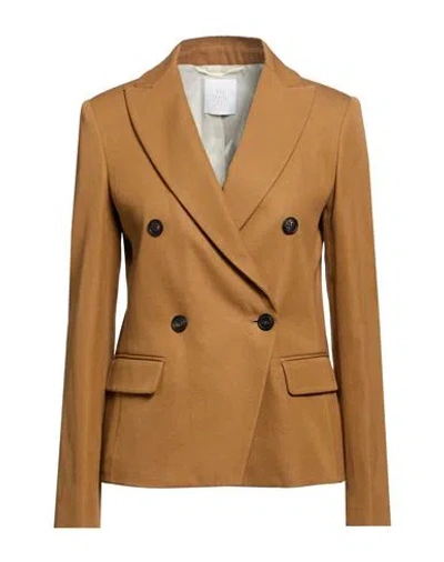 Eleventy Woman Blazer Brown Size 2 Cotton, Linen