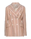 Eleventy Woman Blazer Camel Size 8 Linen, Viscose In Beige