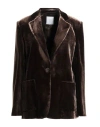 Eleventy Woman Blazer Chocolate Brown Size 6 Viscose, Silk In Multi