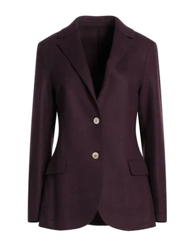 Eleventy Woman Blazer Dark Purple Size 6 Wool, Polyamide