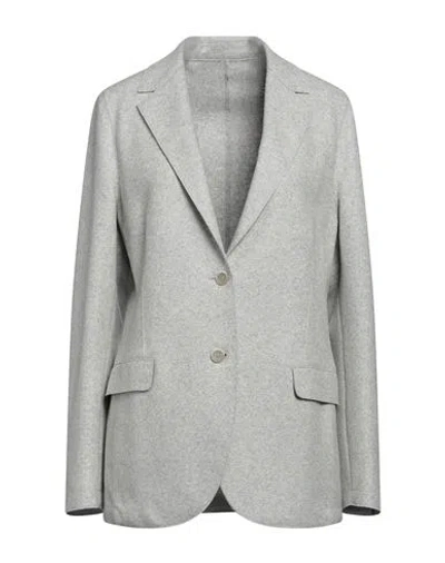 Eleventy Woman Blazer Grey Size 2 Wool, Polyamide In Gray