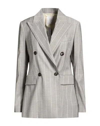 Eleventy Woman Blazer Grey Size 2 Wool, Viscose, Elastane In Gray