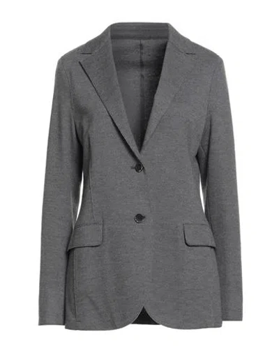 Eleventy Woman Blazer Grey Size 4 Wool, Cotton In Gray