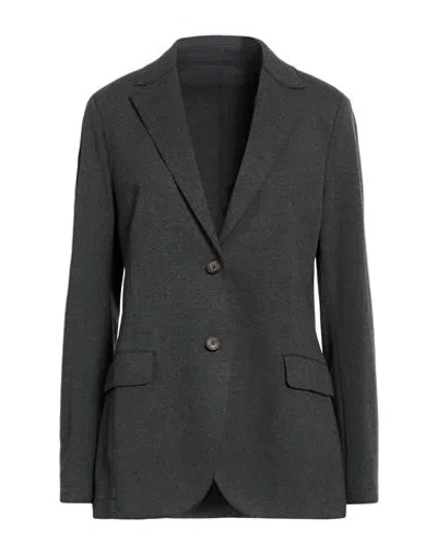 Eleventy Woman Blazer Grey Size 6 Viscose, Polyamide, Elastane In Gray