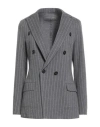 Eleventy Woman Blazer Grey Size 6 Wool, Cotton In Gray
