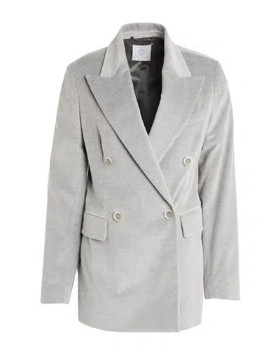 Eleventy Woman Blazer Grey Size 8 Cotton, Cashmere, Elastane In Gray