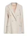 Eleventy Woman Blazer Ivory Size 4 Wool, Cotton In Neutral