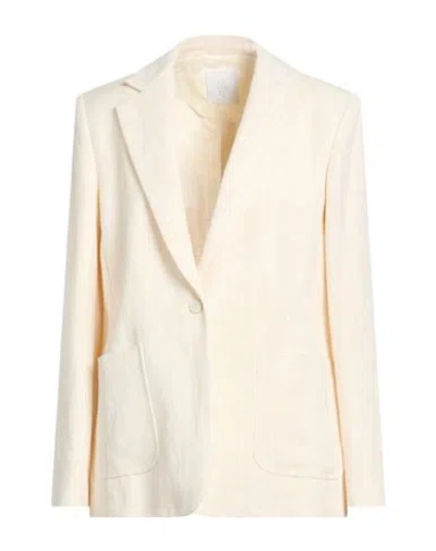 Eleventy Woman Blazer Ivory Size 6 Linen, Viscose In Neutral