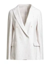 Eleventy Woman Blazer Ivory Size 8 Wool, Polyamide In White