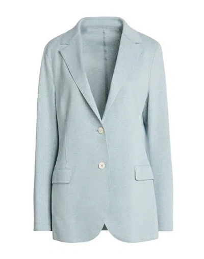 Eleventy Woman Blazer Light Blue Size 10 Viscose, Polyester, Polyamide, Elastane In Multi