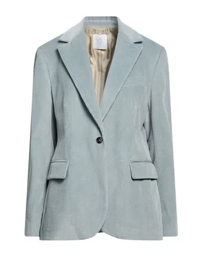 Eleventy Woman Blazer Light Blue Size 8 Cotton