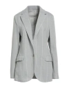 Eleventy Woman Blazer Light Grey Size 6 Polyester, Viscose, Polyamide, Elastane In Gray