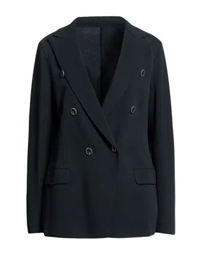 Eleventy Woman Blazer Midnight Blue Size 4 Cotton, Polyamide, Elastane