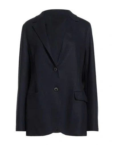 Eleventy Woman Blazer Navy Size 6 Wool, Polyamide In Blue