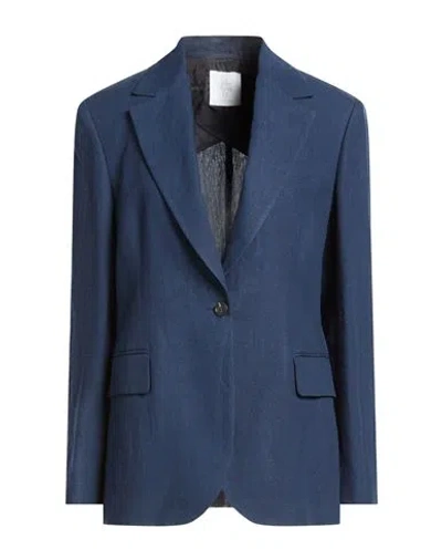 Eleventy Woman Blazer Navy Size 8 Viscose In Blue