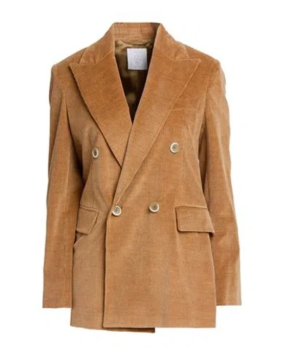 Eleventy Woman Blazer Sand Size 2 Cotton, Cashmere, Elastane