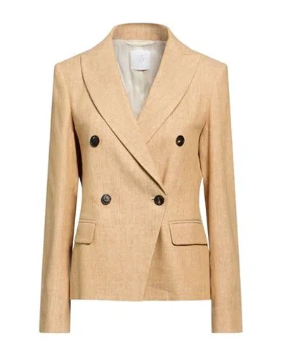 Eleventy Woman Blazer Sand Size 2 Linen, Cotton, Viscose, Polyester