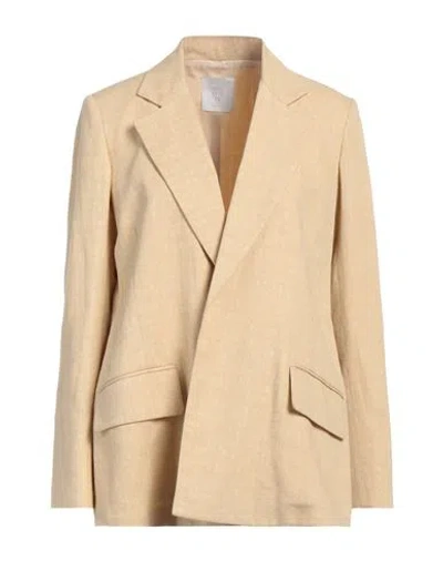 Eleventy Woman Blazer Sand Size 4 Cotton, Linen, Viscose In Beige