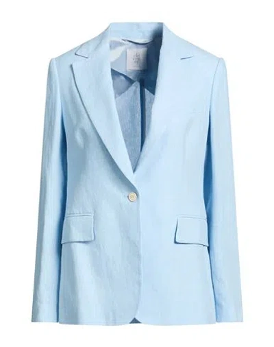 Eleventy Woman Blazer Sky Blue Size 2 Linen